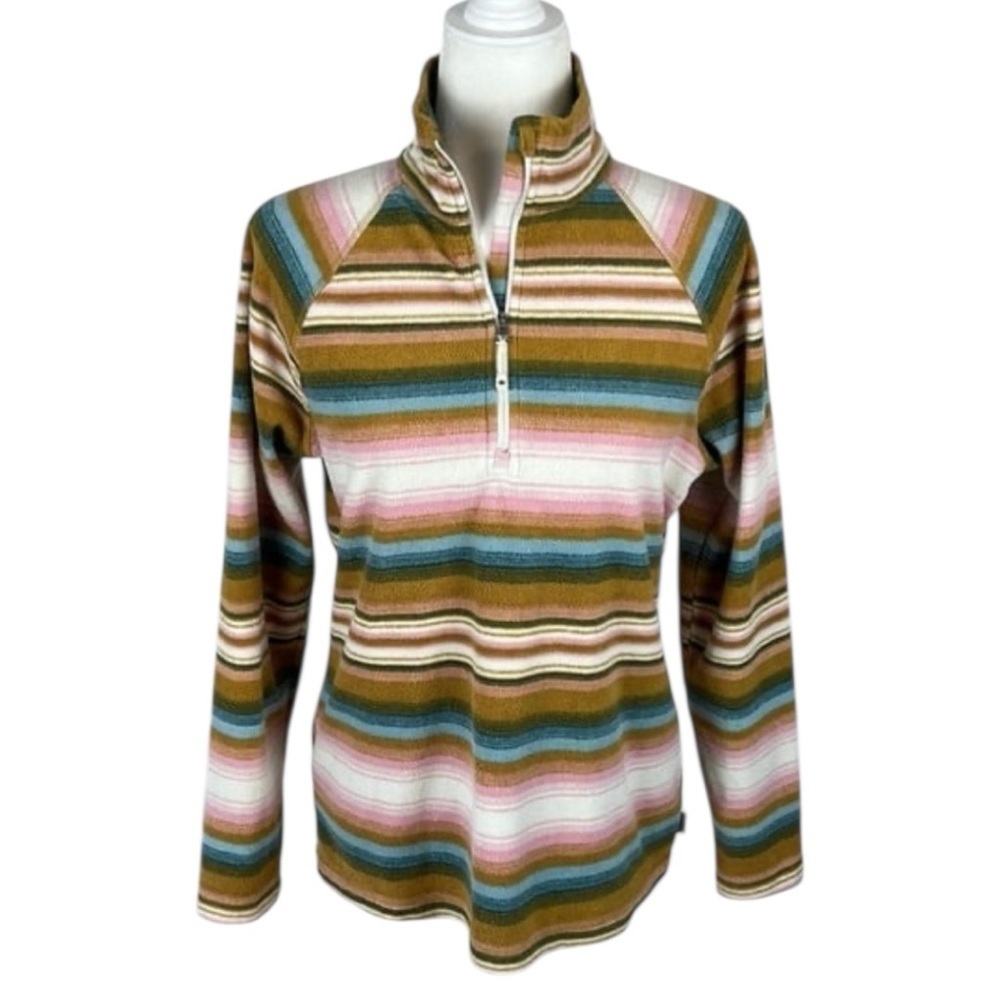 Women’s Eddie Bauer Striped Fleece Pullover Quarter Zip Size S